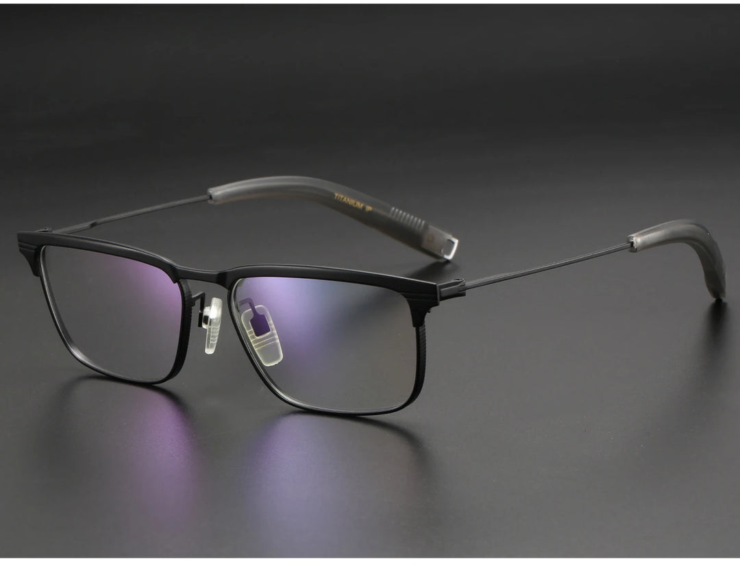 Muzz Men's Full Rim Square Titanium Acetate Eyeglasses 10131