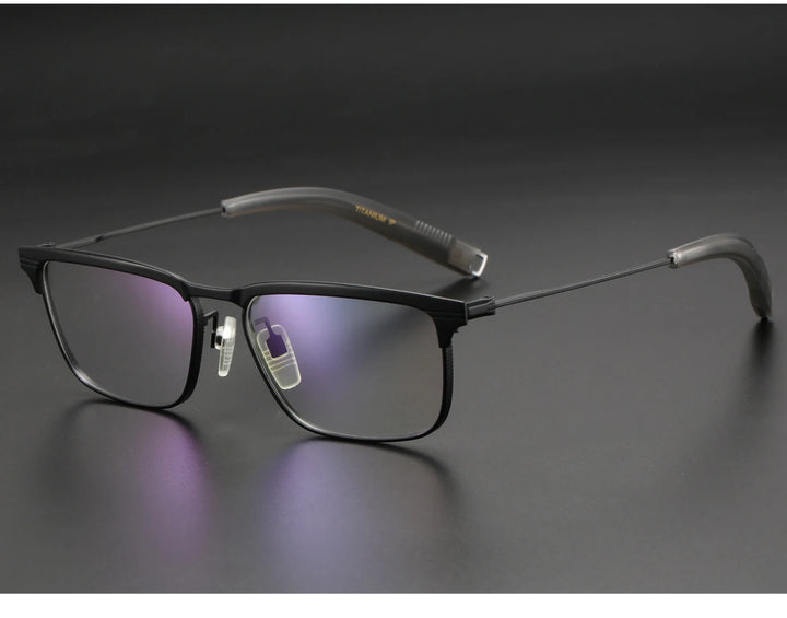 Muzz Men's Full Rim Square Titanium Acetate Eyeglasses 10131