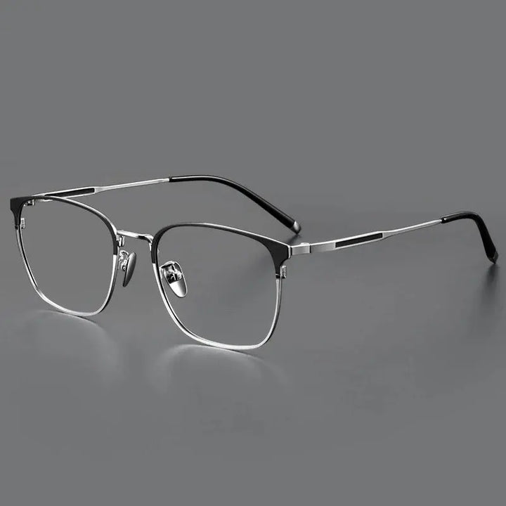 Hdcrafter Unisex Semi-Rimless Square Titanium Frames 997600 FuzWeb