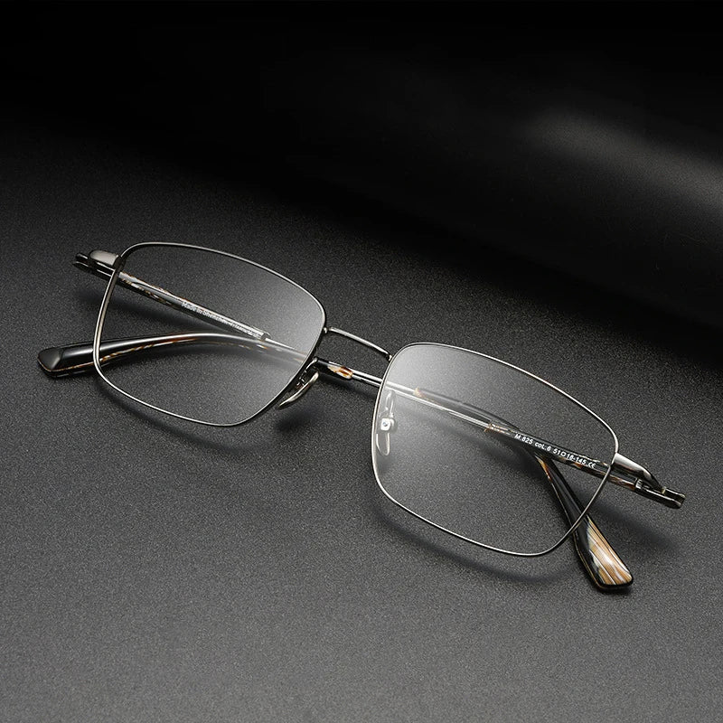 Black Mask Unisex Full Rim Square Titanium Eyeglasses 366825