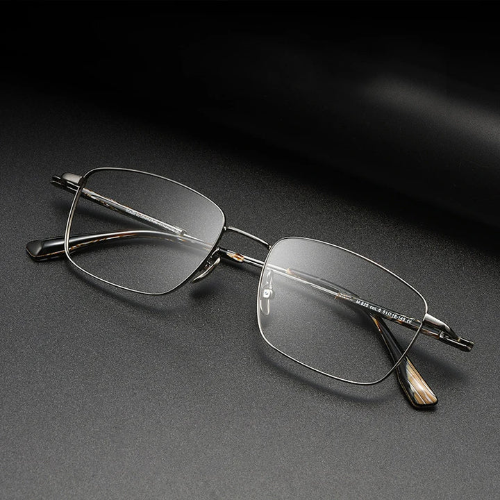 Black Mask Unisex Full Rim Square Titanium Eyeglasses 366825