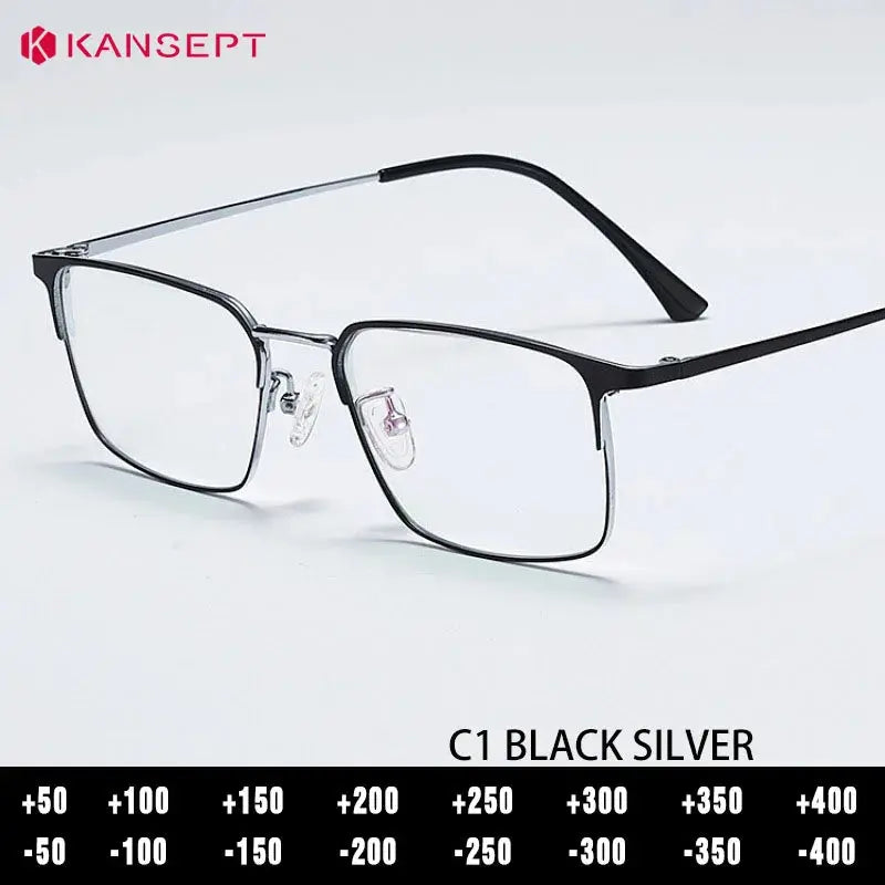 Kansept Unisex Full Rim Square Titanium Frames 202300 FuzWeb
