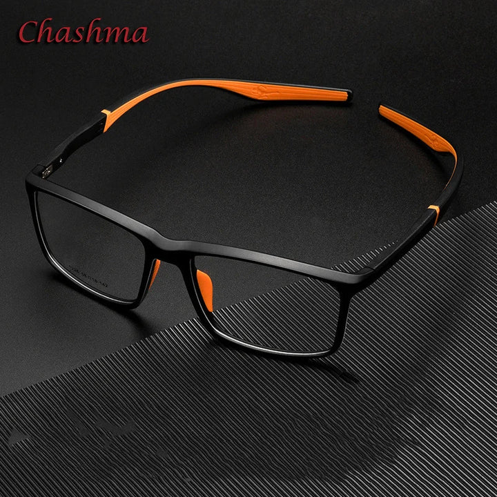 Chashma Ochki Men's Full Rim Square Tr 90 Sport Eyeglasses 1226 Full Rim Chashma Ochki   