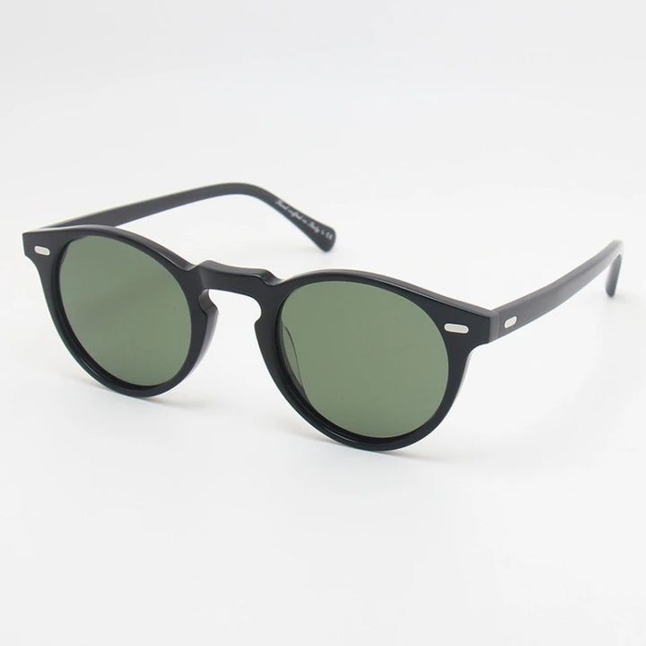 Black Mask Men Full Rim Round Acetate Polarized Sunglasses BM-O5186S