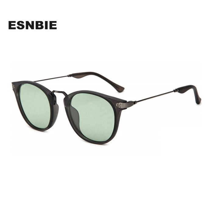 Esnbie Unisex Full Rim Oval Square Tr 90 Alloy Sunglasses 242061