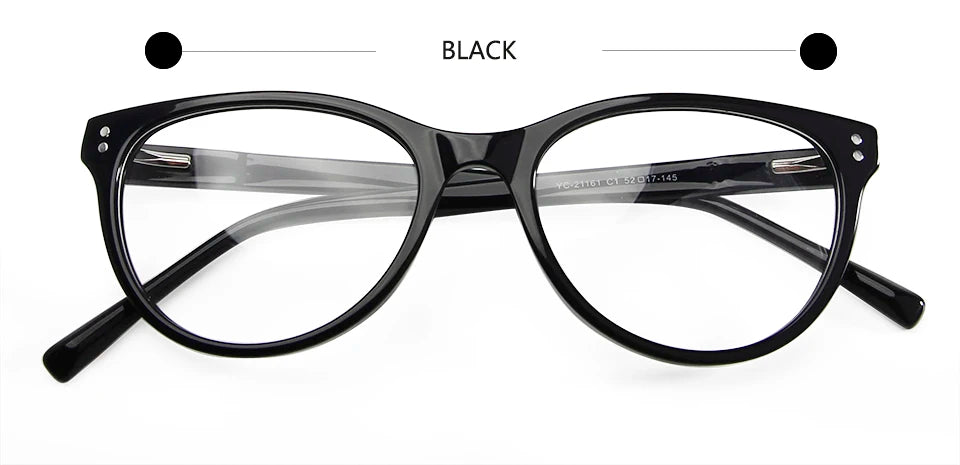 Esnbie Women's Full Rim Square Cat Eye Acetate Eyeglasses 241161 Full Rim Esnbie BLACK  