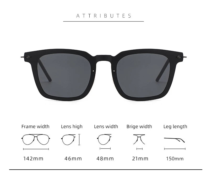 Black Mask Unisex Full Rim Square Titanium Acetate Sunglasses 638346