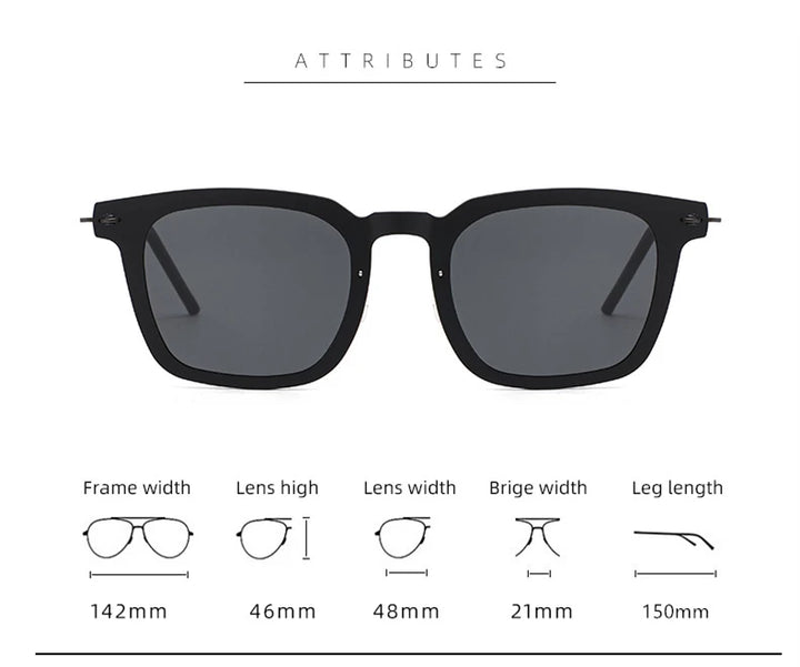 Black Mask Unisex Full Rim Square Titanium Acetate Sunglasses 638346