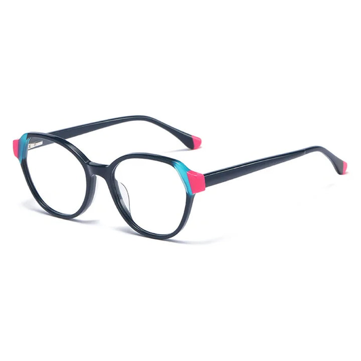 Hewei Unisex Full Rim Oval Acetate Eyeglasses 591804