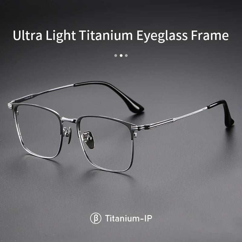 KatKani Men's Full Rim Big Square  Titanium Eyeglasses 6606 Full Rim KatKani Eyeglasses   