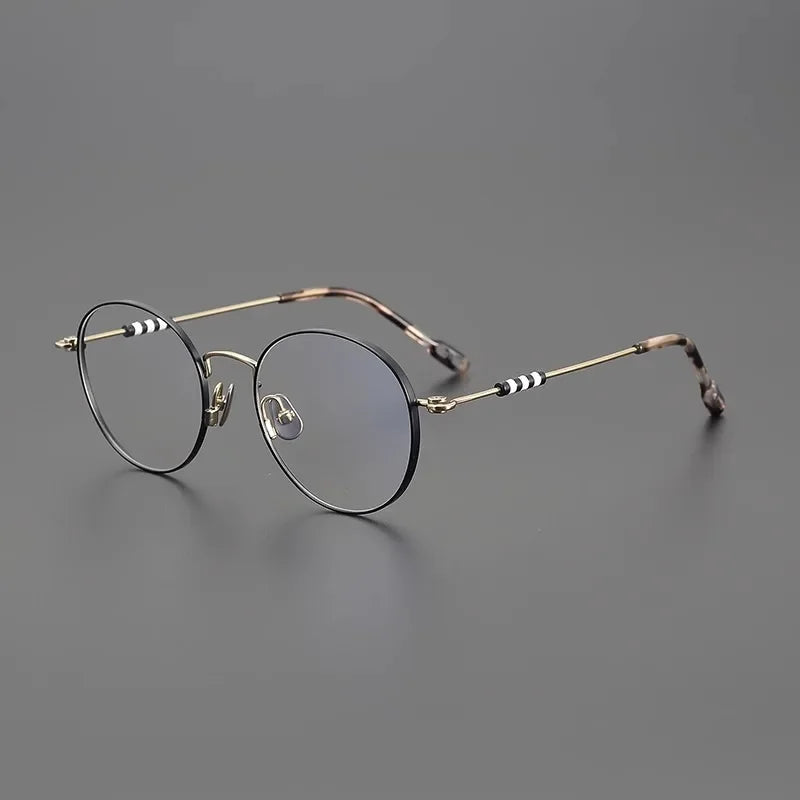 Hewei Unisex Full Rim Small Round Titanium Eyeglasses 5019 Full Rim Hewei   