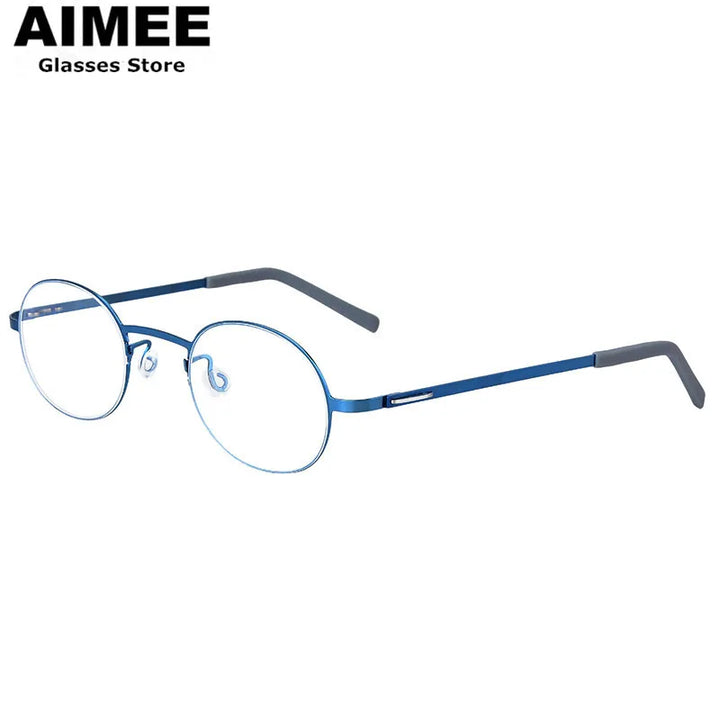 Aimee Women's Full Rim Oval Round Screwless Titanium Eyeglasses 198806