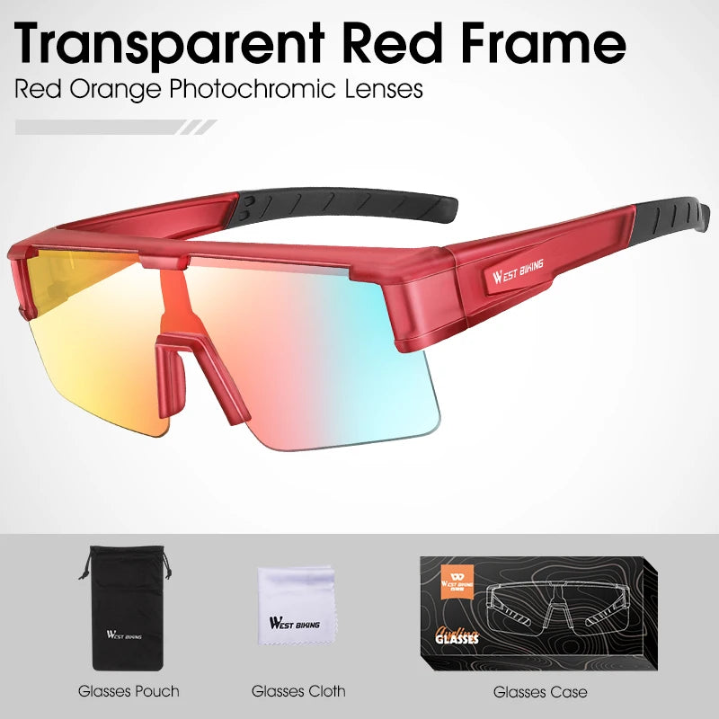 West Biking Unisex Semi Rim Square Polycarbonate Over Frame Sunglasses 930703
