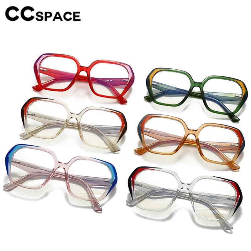 CCspace Women's Full Rim Irregular Square Polycarbonate Eyeglasses 3003 Full Rim CCspace   