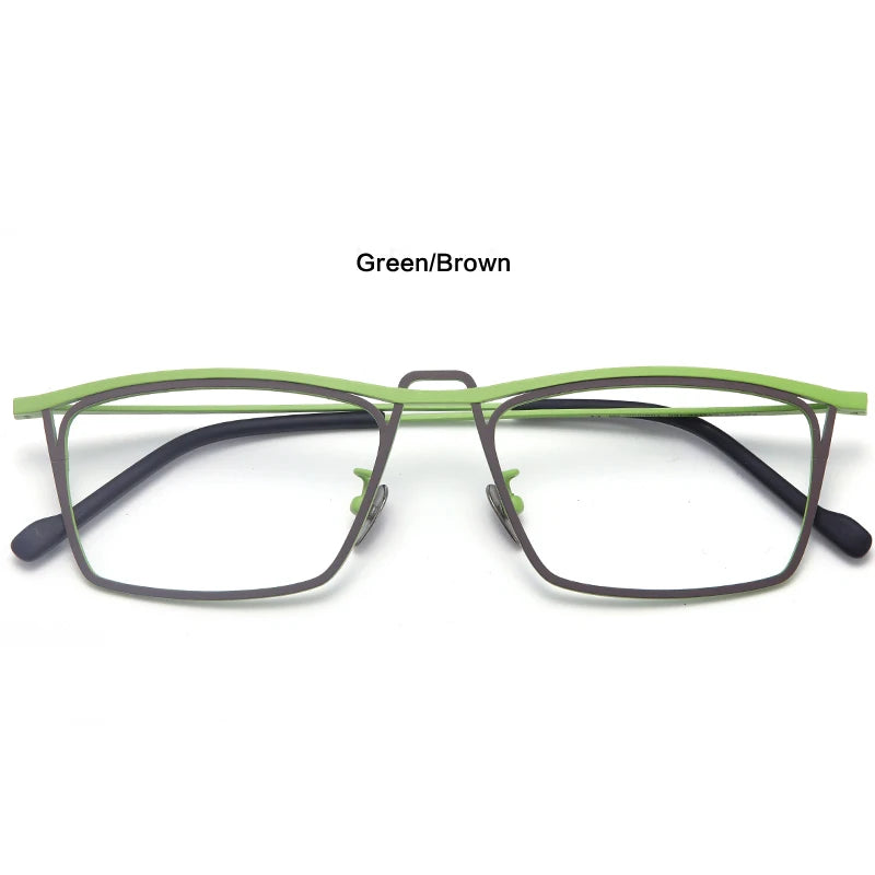 Muzz Men's Full Rim Square Double Bridge Titanium Eyeglasses  4454181
