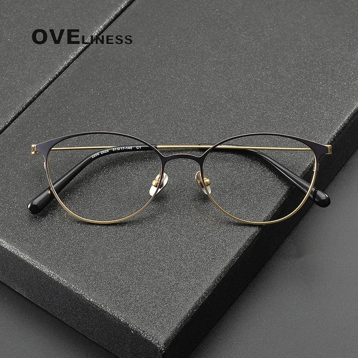 Oveliness Women's Full Rim Oval Square Titanium Eyeglasses 22004