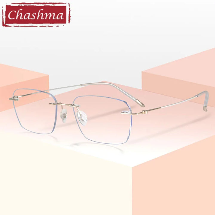 Chashma Ottica Women's Rimless Square Titanium Screwless Eyeglasses 7261 Rimless Chashma Ottica   