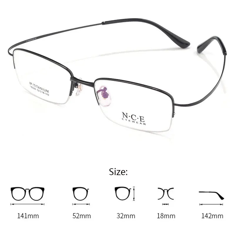 Hdcrafter Unisex Full Rim Rectangle Titanium Frames 180240 — view 2 | Hdcrafter Eyeglasses at FuzWeb