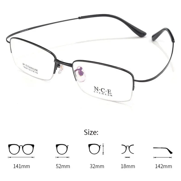 Hdcrafter Unisex Full Rim Rectangle Titanium Frames 180240 — view 2 | Hdcrafter Eyeglasses at FuzWeb