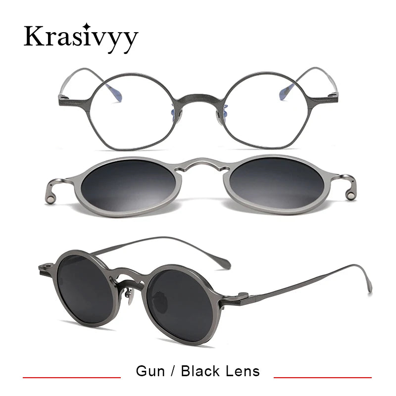 Krasivyy Unisex Titanium Prescription Eyeglasses with Clip-On ARLT5977 - view 9