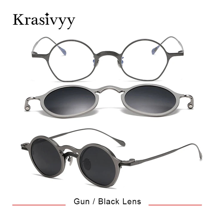 Krasivyy Unisex Titanium Prescription Eyeglasses with Clip-On ARLT5977 - view 9
