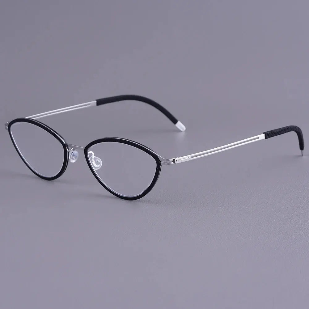 Bobbie 465507 Women’s Acetate Full Rim Polygon Oval Titanium Frames FuzWeb