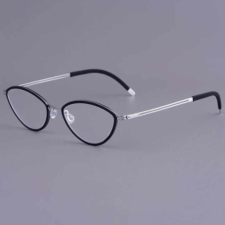 Bobbie 465507 Women’s Acetate Full Rim Polygon Oval Titanium Frames FuzWeb