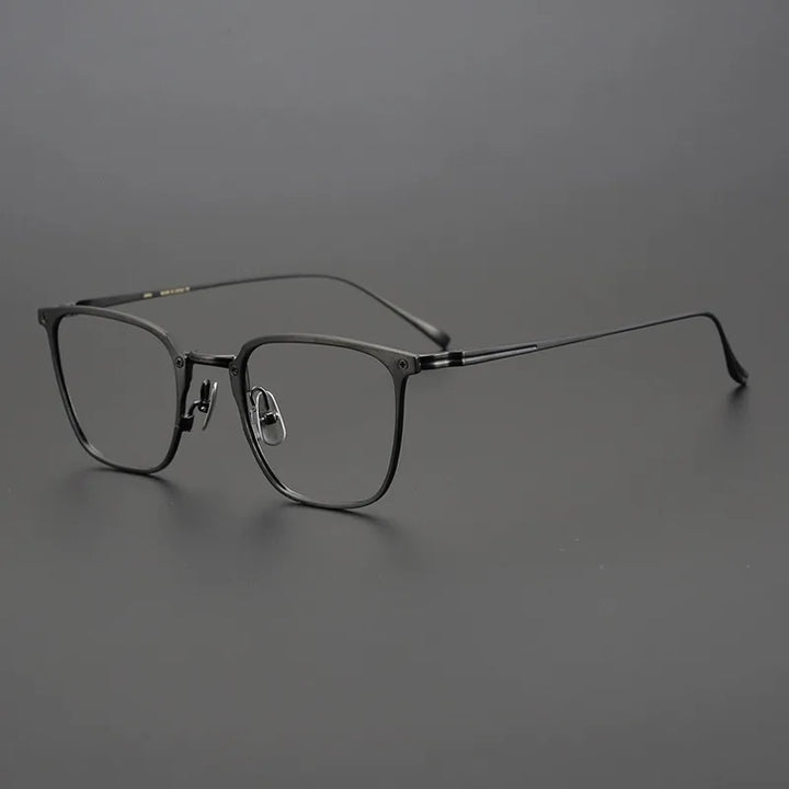 Black Mask Unisex Full Rim Square Titanium Eyeglasses Kj40 Full Rim Black Mask Black  