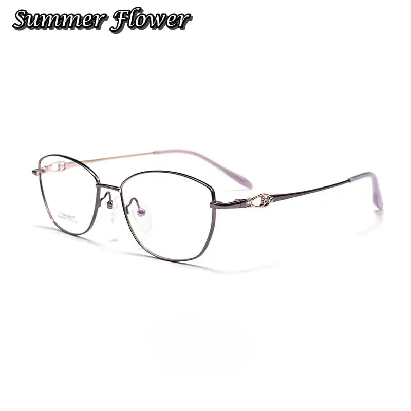 Summer Flower Women's Full Rim Cat Eye Titanium Eyeglasses 43002