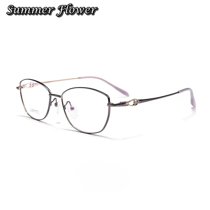 Summer Flower Women's Full Rim Cat Eye Titanium Eyeglasses 43002