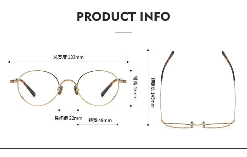 Black Mask Women's Full Rim Oval Round Titanium Eyeglasses 27501