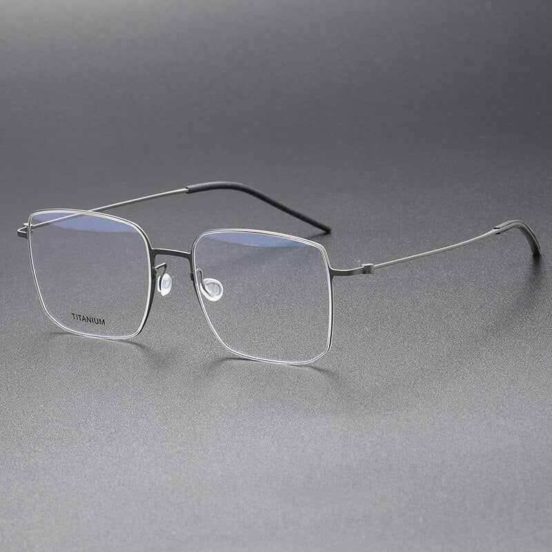 Aissuarvey Men's Full Rim Square Titanium Eyeglasses 544518a Full Rim Aissuarvey Eyeglasses Gray CN 
