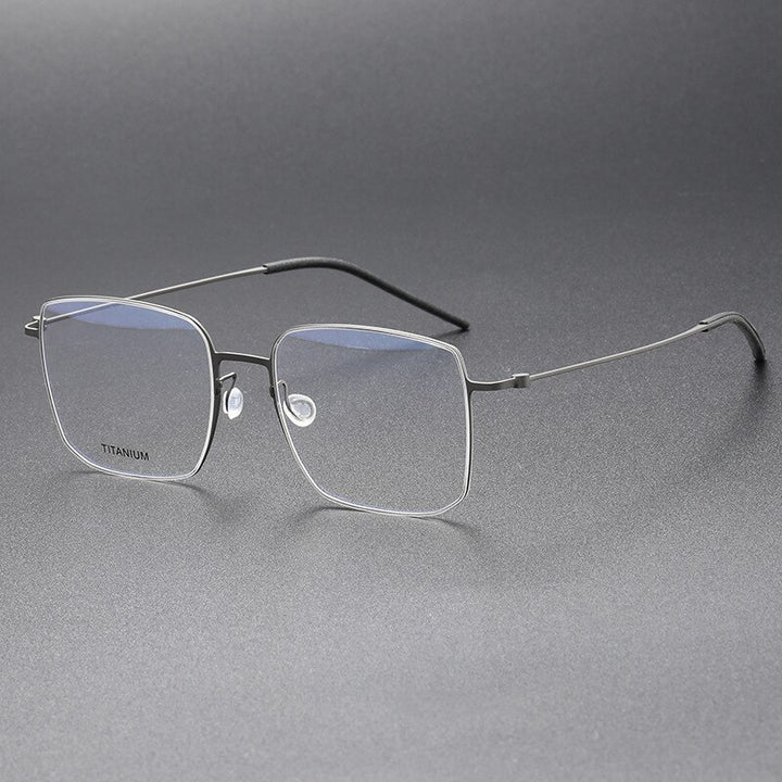 Aissuarvey Men's Full Rim Square Titanium Eyeglasses 544518a Full Rim Aissuarvey Eyeglasses Gray CN 