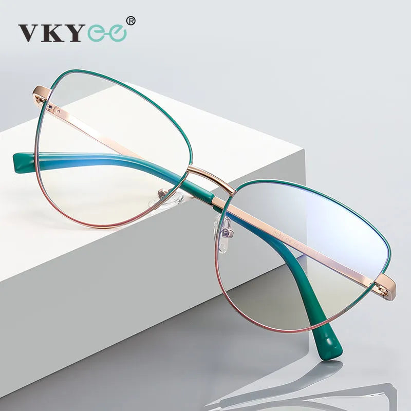Vicky Women's Full Rim Stainless Steel Cat Eye Reading Glasses 3083 Reading Glasses Vicky   