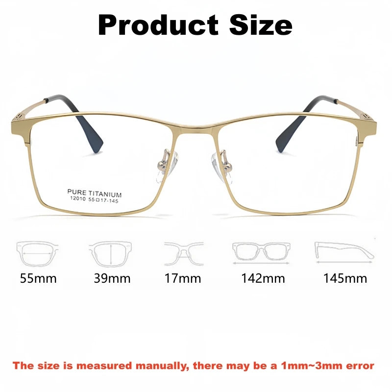 Yimaruili Men's Full Rim Square Brow Line Titanium Eyeglasses 612010