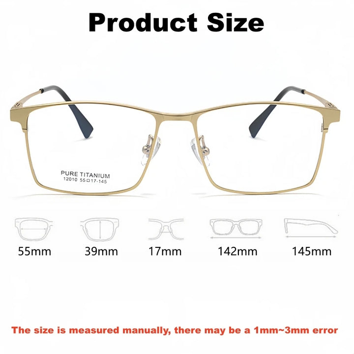Yimaruili Men's Full Rim Square Brow Line Titanium Eyeglasses 612010
