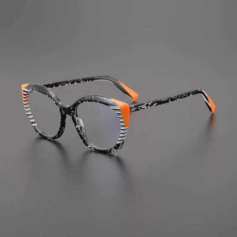 Hewei Unisex Full Rim Square Cat Eye Acetate Eyeglasses 8095 Full Rim Hewei   