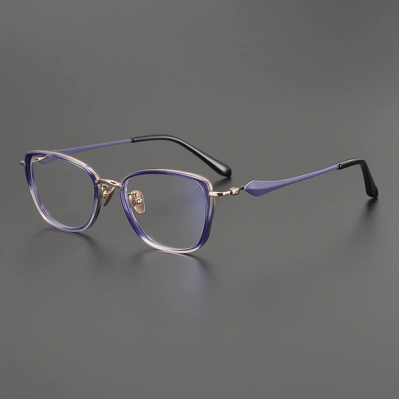 Gatenac Unisex Full Rim Cat Eye Acetate Titanium Eyeglasses Gxyj2027