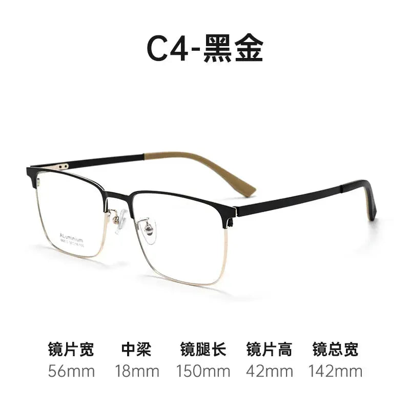 Bclear Men's Full Rim Square Aluminum Magnesium Eyeglasses 668139.