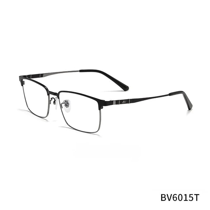 Summer Flower Men's Semi Rim Square Titanium Eyeglasses Clip On Sunglasses 6015/16
