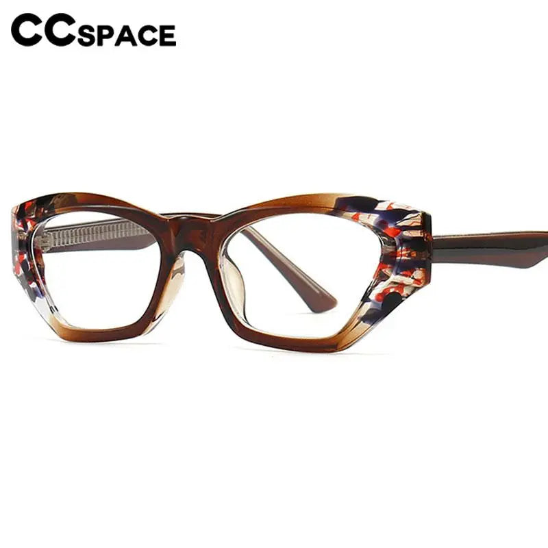 CCspace Unisex Full Rim Cat Eye Tr 90 Titanium Eyeglasses 56842 Full Rim CCspace   