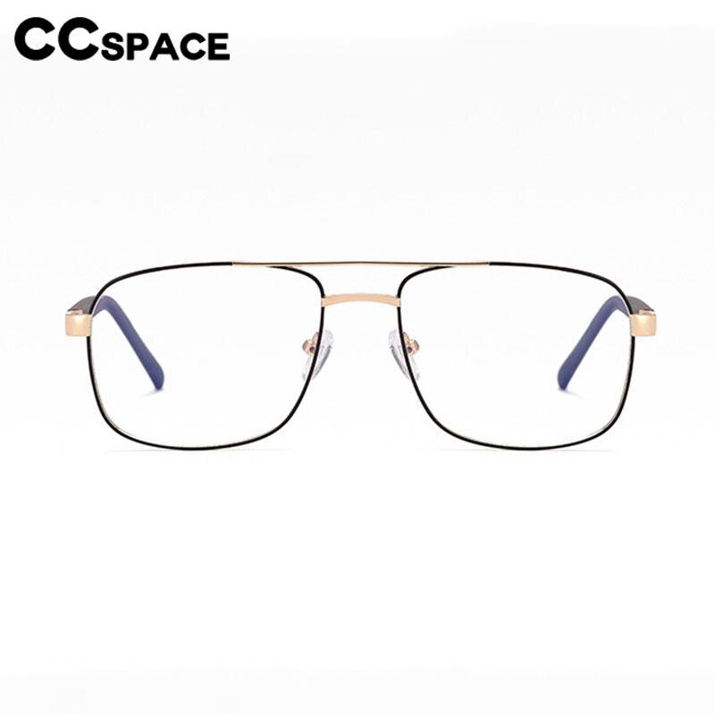 CCSpace Men's Full Rim Square Double Bridge Alloy Eyeglasses 56626 Full Rim CCspace   