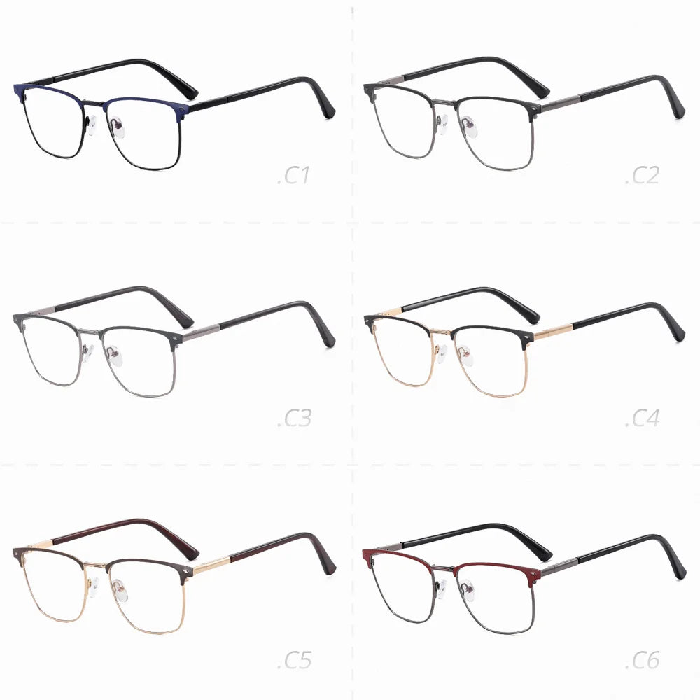 Ralferty Men's Full Rim Square Tr 90 Alloy Eyeglasses 891703