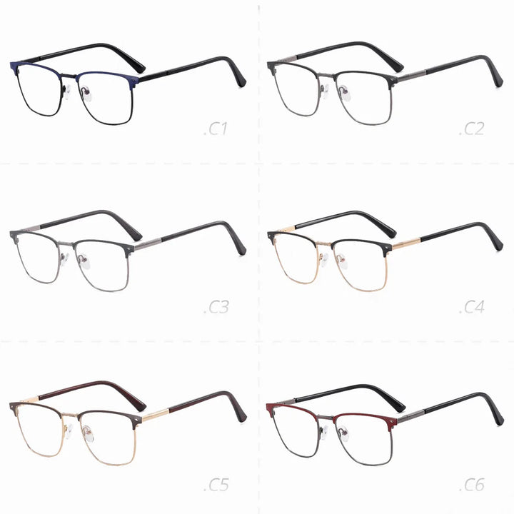 Ralferty Men's Full Rim Square Tr 90 Alloy Eyeglasses 891703