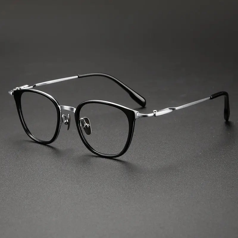 Black Mask Unisex Full Rim Oval Titanium Eyeglasses BM-0059