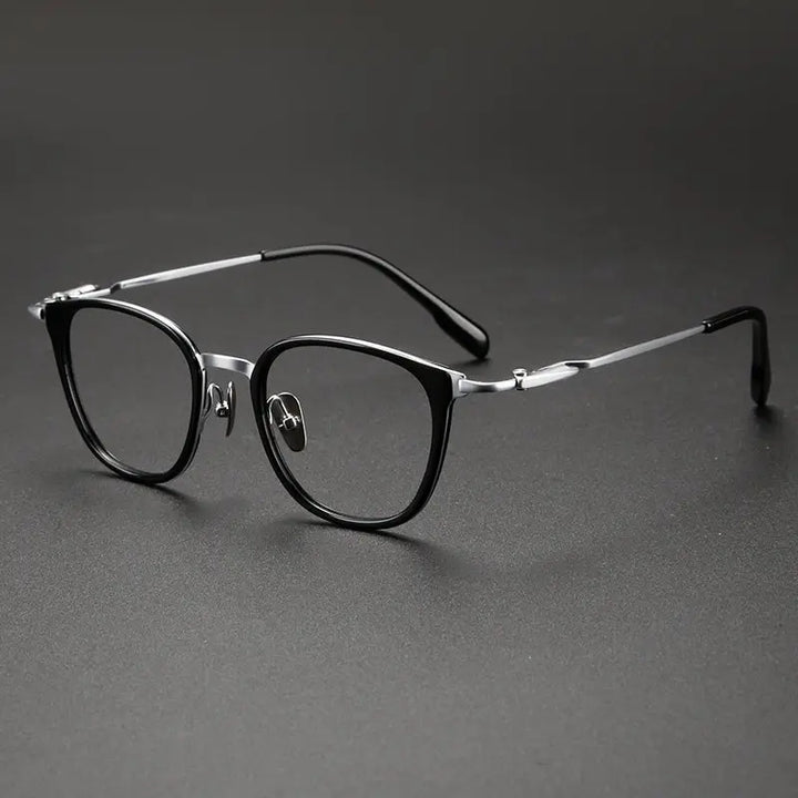 Black Mask Unisex Full Rim Oval Titanium Eyeglasses BM-0059