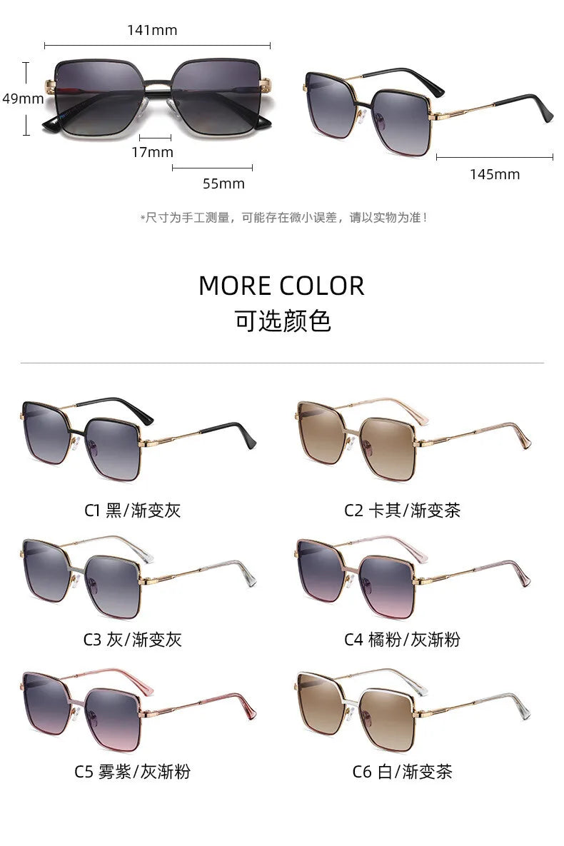 CCspace Women's Full Rim Square Alloy Eyeglasses Clip On Sunglasses 313156