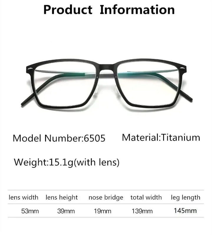 Bobbie 650500 Unisex Full Rim Square Acetate Titanium Frames — view 2 | Bobbie at FuzWeb