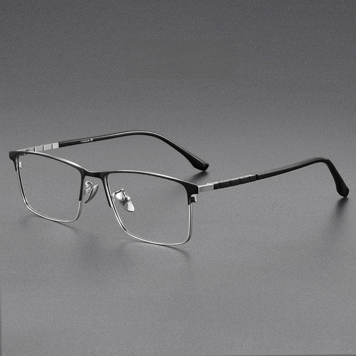 Hdcrafter Men's Full Rim Polygon Square Titanium Eyeglasses 389188