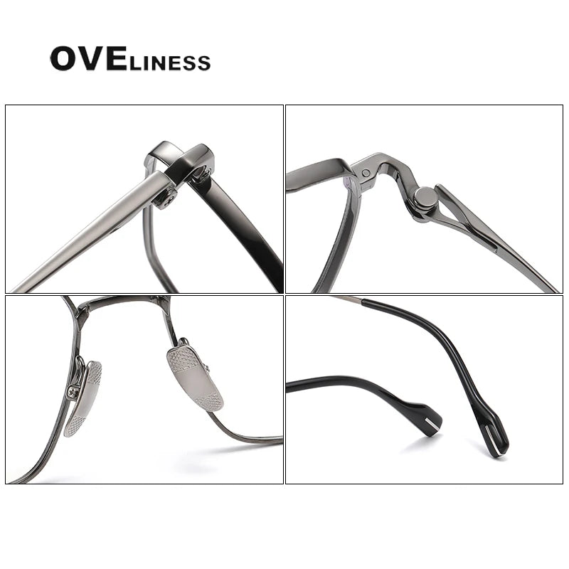 Oveliness Unisex Full Rim Square Titanium Eyeglasses 81012 Full Rim Oveliness   